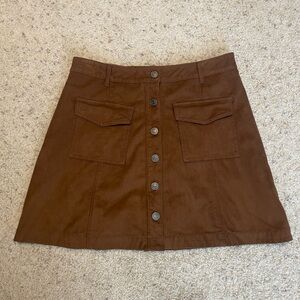 Abercrombie Vegan Suede brown skirt